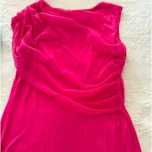 Richard Malcolm bright pink sleeveless soft body with a draped sheath
